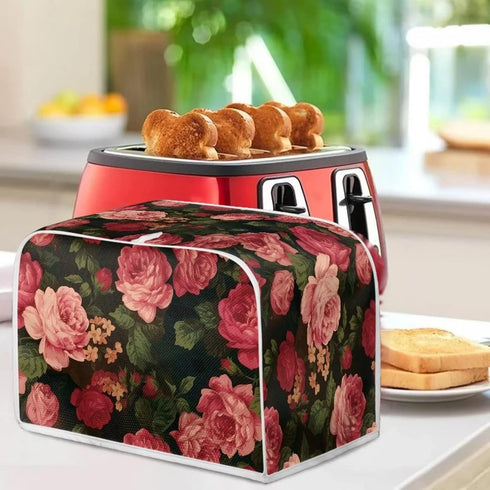 Flower Peony Toaster Cover 4 Slice, Dustproof Bakeware Cover for Small Appliance Decoration Accessories