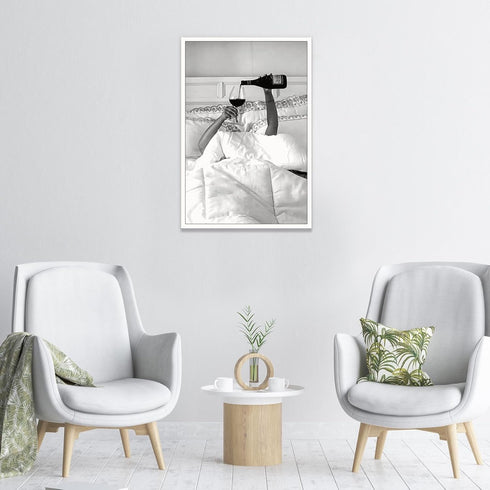 KFDJIG 12x16in Preppy Canvas Wall Art Black and White Pictures Feminist Poster Trendy Teen Girl Funky Home Wall Decor