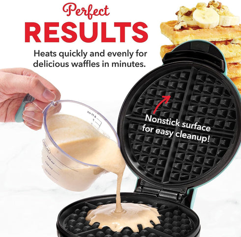 Mini Maker for Individual Waffles, Hash Browns, Keto Chaffles, Easy to Clean Non-Stick Surfaces, 4 Inch