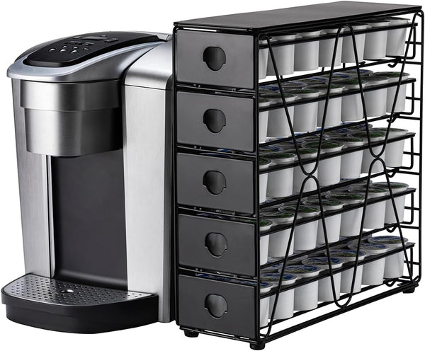 FlagShip K Cup Organizer for Keurig Pod Drawer, Large Multi Tier Coffee Pod Holder