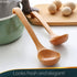 Wooden Ladle for Soup, 10.8x2.8" with Deep Scoop, Hanging Hook, Lacquer Coating