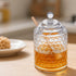 TPSUIPA 9 oz 2 Clear Crystal Glass Honey Pot with Dipper Sticks - No Drip Honey Dispenser Jar with Lid, Syrup Honey