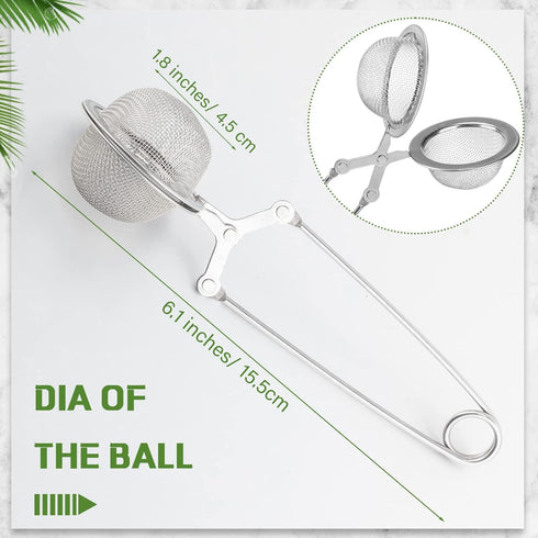 72 Yinder Pcs Snap Ball Tea Strainer,Stainless Steel Snap Tea Infuser Mesh Ball with Handle for Loose Leaf Tea Reusable