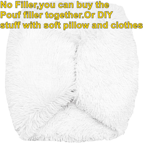 20x12 Inches Asuprui Ottoman Pouf Unstuffed Ottoman Foot Rest Floor Pouf Round Floor Bean Bag Chair No Filler Foot Rest