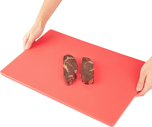 Restaurantware RW Base 18 x 12 Inch Cutting Board - Red Plastic Chopping Board Mat, No Scratch, Dishwashable