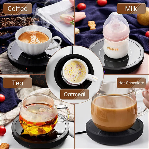 3-in-1 36W DOPUDO Coffee Warmer, Mug Warmer with Auto Shut Off, Black, Fast Heating, Perfect for Desk, Coffee, Tea