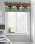 Western Valances Curtain 1 Panel for Kitchen Cafe, Teal Brown Wood Grain, 42"x12", Rod Pocket Window Treatment