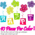 50 Pieces Retro Flower Cutouts - 60s Party Favors Paper Flower Cutout Hippie Decor for Christmas