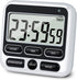 KTKUDY Digital Kitchen Timer with Mute/Loud Alarm, 24 Hour Clock & Memory Function, Large LCD Display (Black)