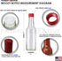 PATRIOT CREATIVE 40 Pack 3oz Woozy PATRIOT Hot Sauce Bottles with Lids RED, Glass Bottles with Dripper Inserts