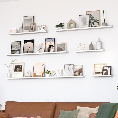 Heimlove Set 2, 16 Inches Picture Ledge Shelf, Small Floating Shelves of Picture Shelf for Wall with Ledge, Kids