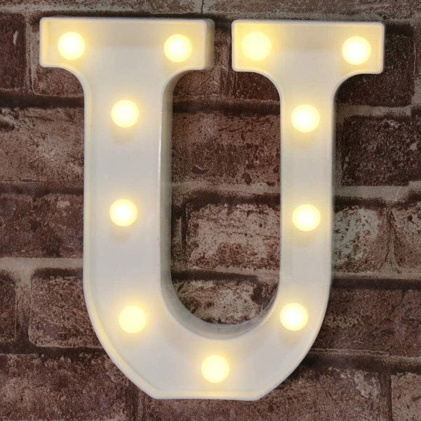 Pooqla LED Marquee Letter Lights Sign - Light Up Alphabet Letter for Home Party Decoration U