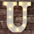 Pooqla LED Marquee Letter Lights Sign - Light Up Alphabet Letter for Home Party Decoration U
