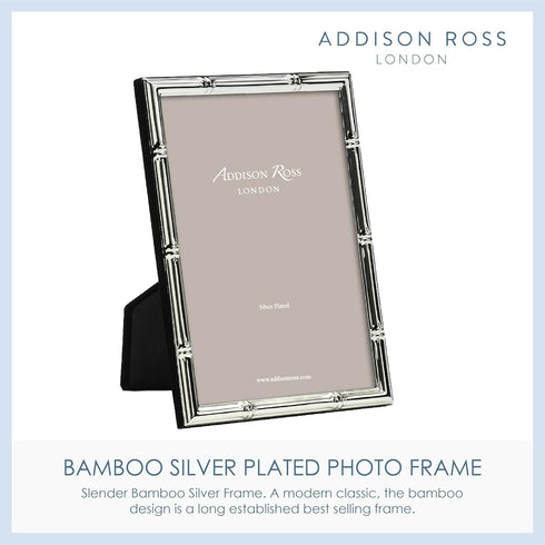 Addison Ross Photo Frame, Silver Plate Bamboo, 4x6 Inches