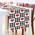 Buffalo Check Table Runners 90 Inches Long, Valentine's Day Love Heart Plaid Black White Table Runner for Family Dinner