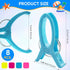 HiGift Jumbo Quilting Clamps, 8 Pack Extra Large Beach Towel Clips, 5 inch Wide Opening Plastic Clips