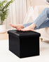 16.5"x12.6"x12.6" B FSOBEIIALEO Folding Storage Ottoman Cube Faux Leather Ottomans for Living Room, Bedroom, Home