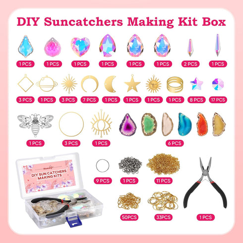 168 BlumWay PCS DIY Sun Catchers Making Kits Craft for Adults,Crystal Suncatcher Indoor Window Hanging with Crystals