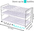 3 (2 Pack) YAN & HIN Expandable Water Bottle Organizer for Cabinet, Tier Tumbler Organizer, Adjustable Bottle Holder