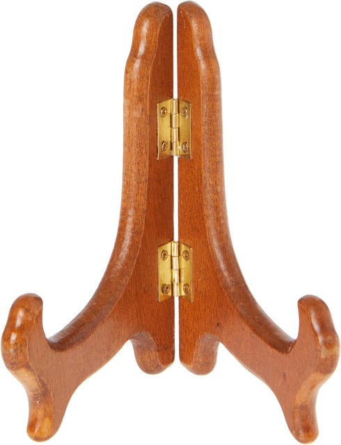 Bard's Hinged Medium Wood Plate Stand, 5" H x 5.75" W x 3.75" D (For 5" - 7.5" Plates), Pack of 2