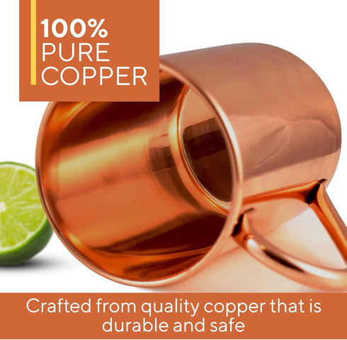 Moscow Mule Copper Mug, Authentic Unlined 16 oz by Solid Copper
