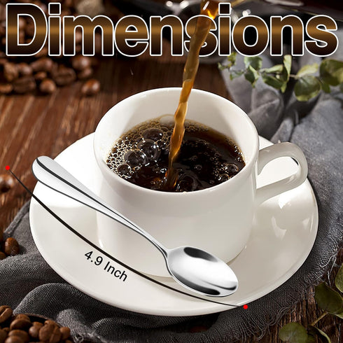 SONGZIMING Demitasse Espresso Spoons, Mini Coffee Spoon, 18/10 Stainless Steel Small Spoons for Dessert, Set of 8