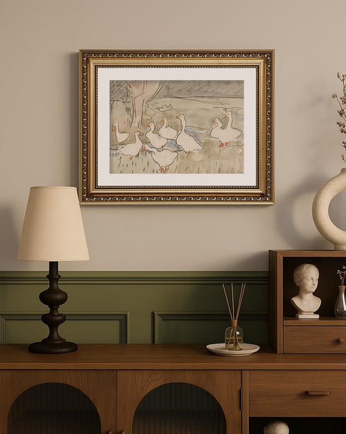 11x14 inch ARPEOTCY Vintage Gold Framed Wall Art, Nursery Duck Paintings, Aesthetic Canvas Picture Prints Artwork