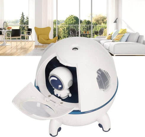 Space Capsule Humidifier, 220ml USB Ultrasonic Cool Mist with 7 Colors Light for Home Office Car (White)
