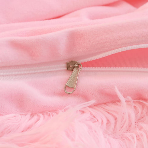 Set 2, (20"x26", Faux Fur Fluffy Fuzzy Plush Pink Pillow Case of Soft Decorative Pillow Covers for Bed, Bedroom, Living