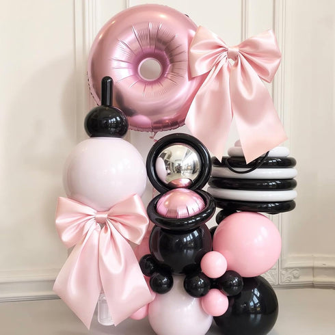 23x11 Inch (3pcs) Big Pink Bow Coquette Room Decor, Satin Bows Large Pastel Pink Bows Birthday Decorations as Crib