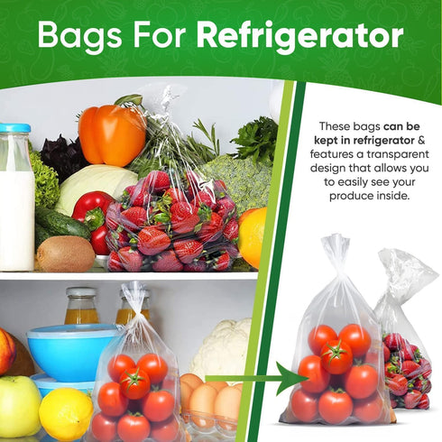 30-Pack Reusable Produce Bags for Refrigerator, Keeps Fruits, Vegetables & Herbs Fresh Longer