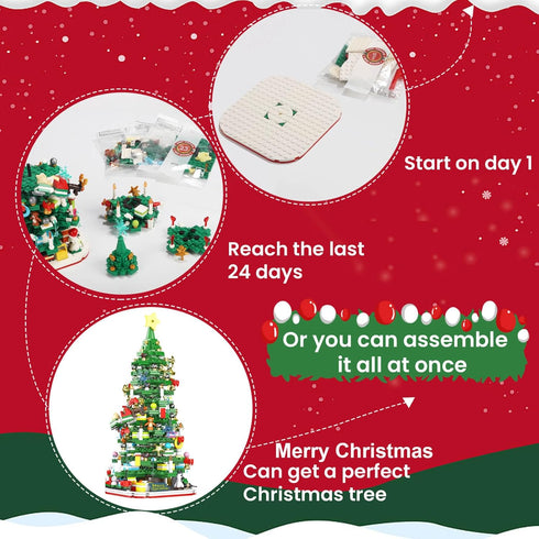 2025 Set 24 Countdown (1083 Advent Calendar Adult Teen Boy Girls Kids Christmas Tree Building Toys with Led light