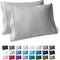 Bare Home King Size Microfiber Pillow Cases, Set of 2, Light Grey, Cooling, Easy Care