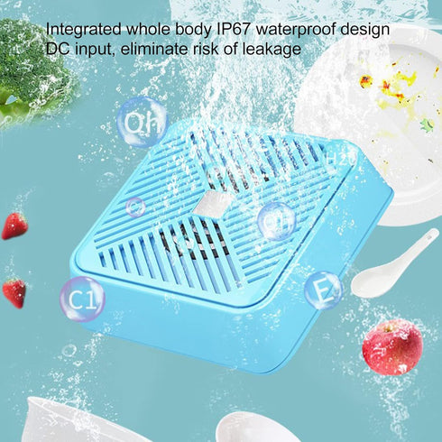Fruit Vegetable Washing Machine, USB Portable Ultrasonic Electrolysis Fruit Purifier, Mini Dishwasher, Blue