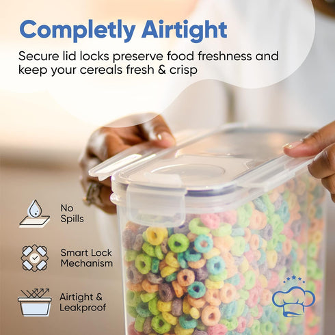 Set (4L,135.2 Oz), Set (4) Cereal Containers Storage Large Airtight Food Storage Containers for Kitchen & Pantry