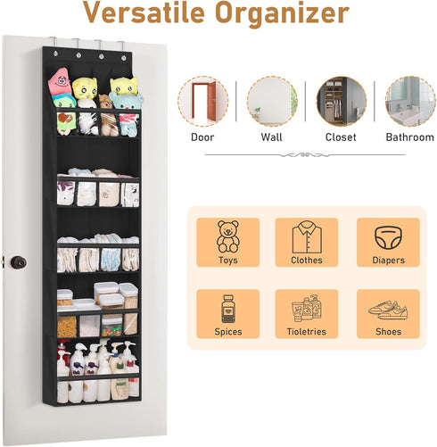 MISSLO 20 Pairs Over the Door Shoe Organizer, Narrow Hanging Shoe Rack for Closet, Black