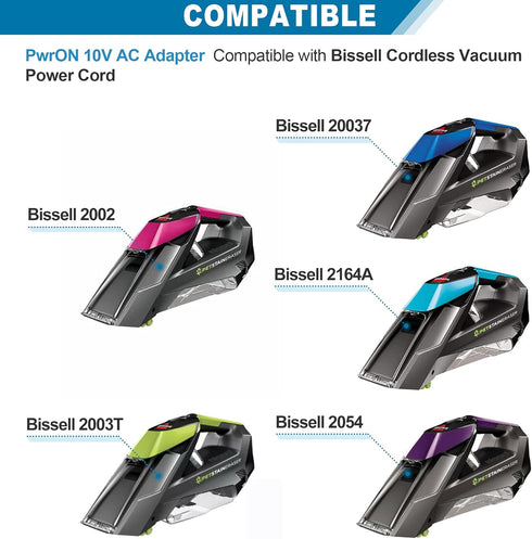 PwrON 10V Power Cord for Bissell Pet Stain Eraser Cordless Handheld Portable Cleaner Vacuum 1611736 Bissell Charger