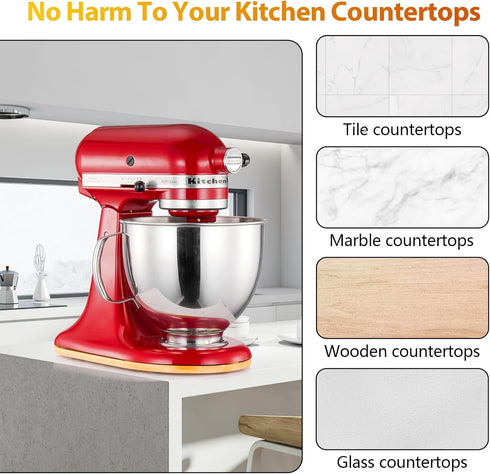 Mixer Mat Slider for KitchenAid 4.5-5 Qt - Bamboo Sliding Tray Compatible with Tilt Head Stand Mixer & Artisan