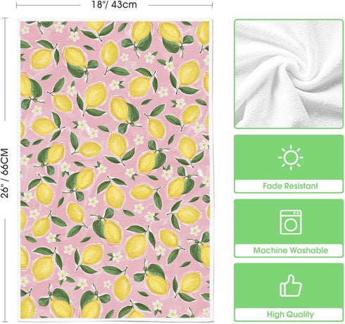 Summer 18x26 Inch Set 2 Artoid Mode Sunflower Bee Hello Sunshine Dot Kitchen Towels Dish Towels, Farmhouse Spring
