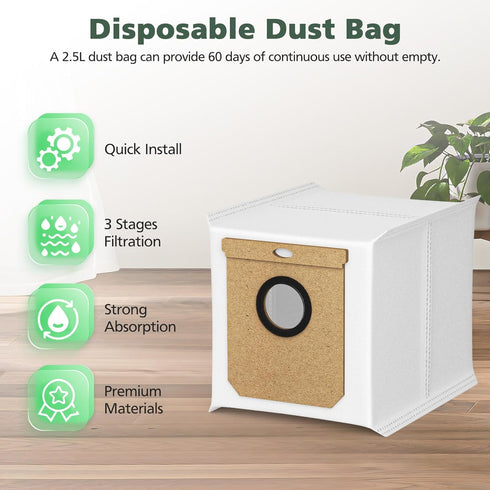 10 Pack Replacement Dust Bags for eufy L60/L50 Hybrid Robot Vacuum with Self Empty Station