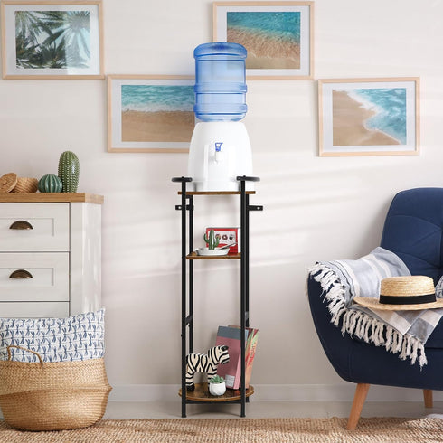 5 3-Tier 36.5'' 1-5 Gallon Water Dispenser Jug Stand Drink Beverage Dispenser Holder with Storage Shelf, Tall Water