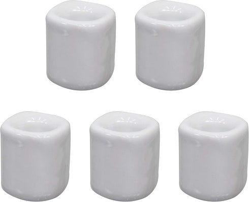 Clarity & Muse 5 Pcs White Ceramic Chime Ritual Spell Candle Holders