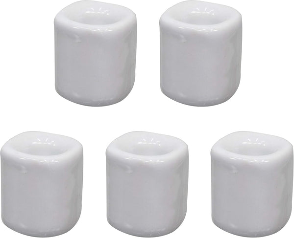 Clarity & Muse 5 Pcs White Ceramic Chime Ritual Spell Candle Holders