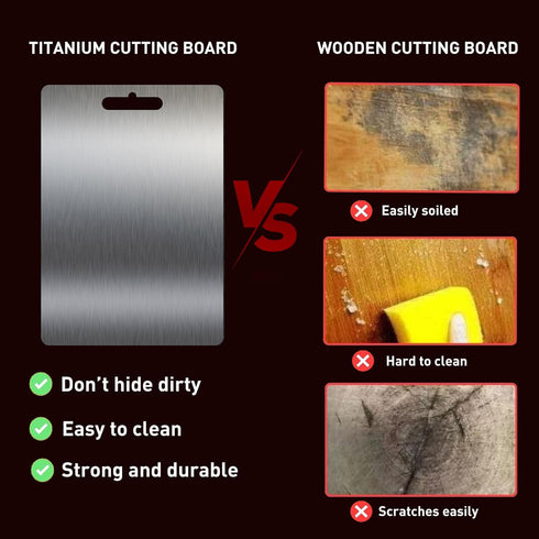 byojia (12"L 8"W) Titanium Cutting Board - Cutting Boards for Kitchen, Double-sided Food-grade Titanium Chopping Boards