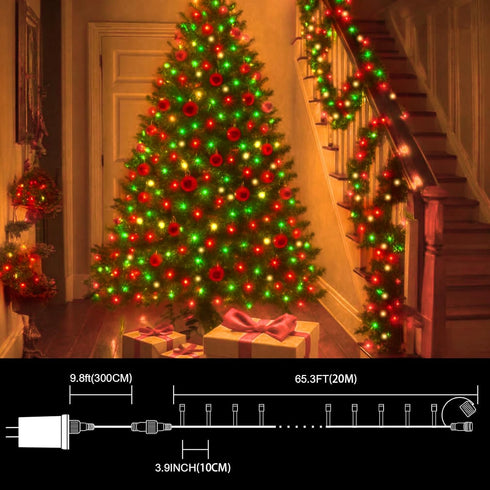 66ft 200 16 LAMPHOME Christmas Decorative Mini Lights, LED Green Wire Fairy Starry String Lights Plug in, Lighting