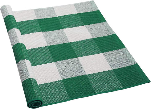 uxcell Buffalo Check Rug, Plaid Outdoor Layered Door Mat, Cotton Gingham Floor Mat for Porch/Bedroom/Kitchen 35"x24"