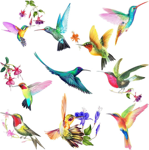 20 Pieces Large Hummingbird Window Decals, Anti-Collision Clings to Prevent Bird Strikes on Glass, Non-Adhesive Vinyl