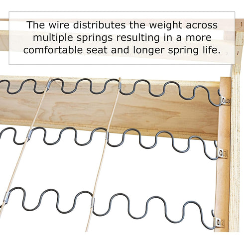 House2Home Upholstery Stay Wire for Sofa Furniture Springs, 40ft with 80 Clips, 16 Gauge Paper Wrapped Wire