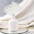 Kisangel White Artificial Flowers, 50Pcs Stem with Crystal Acrylic Bead Drop for Wedding Party Decoration