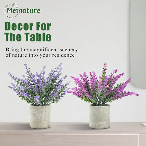 Indoor3-Pack Plant Stand Lifelike Artificial Lavender Artificial Plants Indoor, Nordic Lavender Table